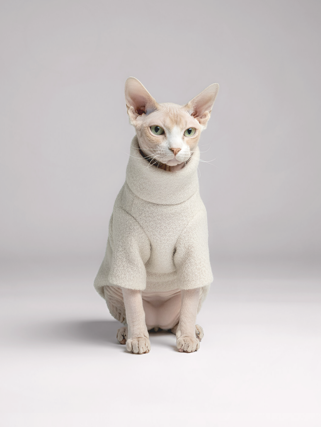 Ivory Bouclé Sphynx Cat Sweater