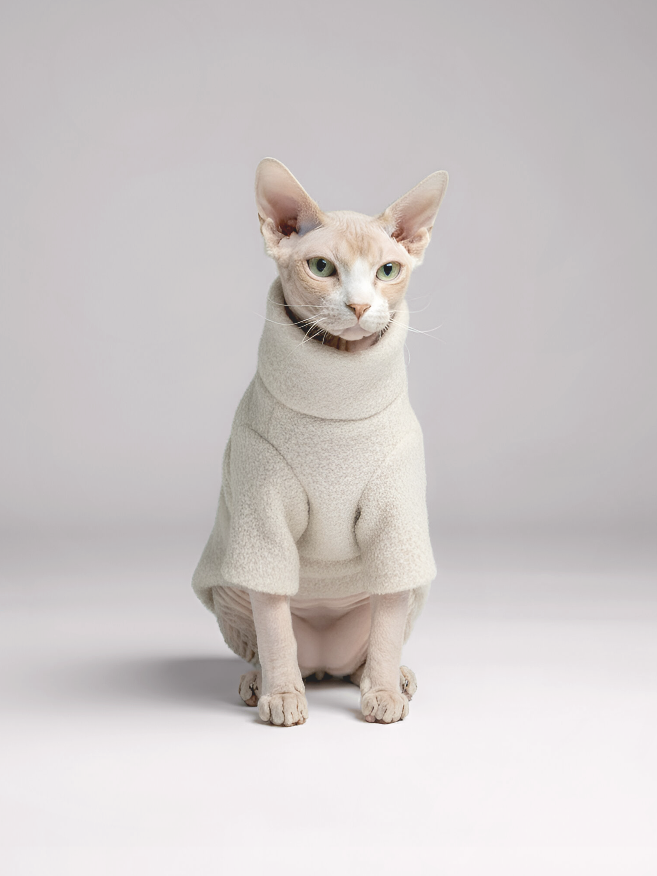 Ivory Bouclé Sphynx Cat Sweater