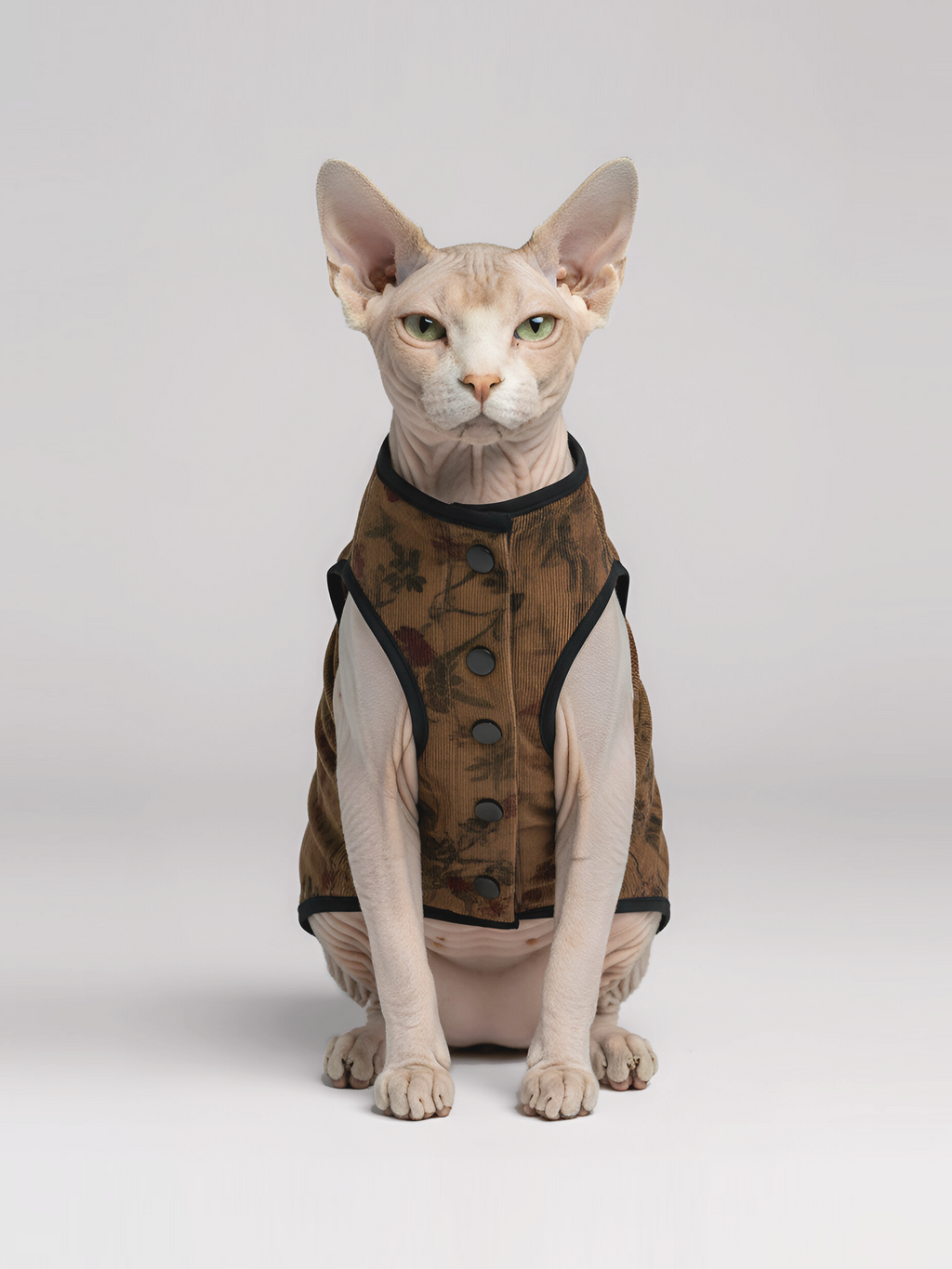 Floral Corduroy Sphynx Cat Vest