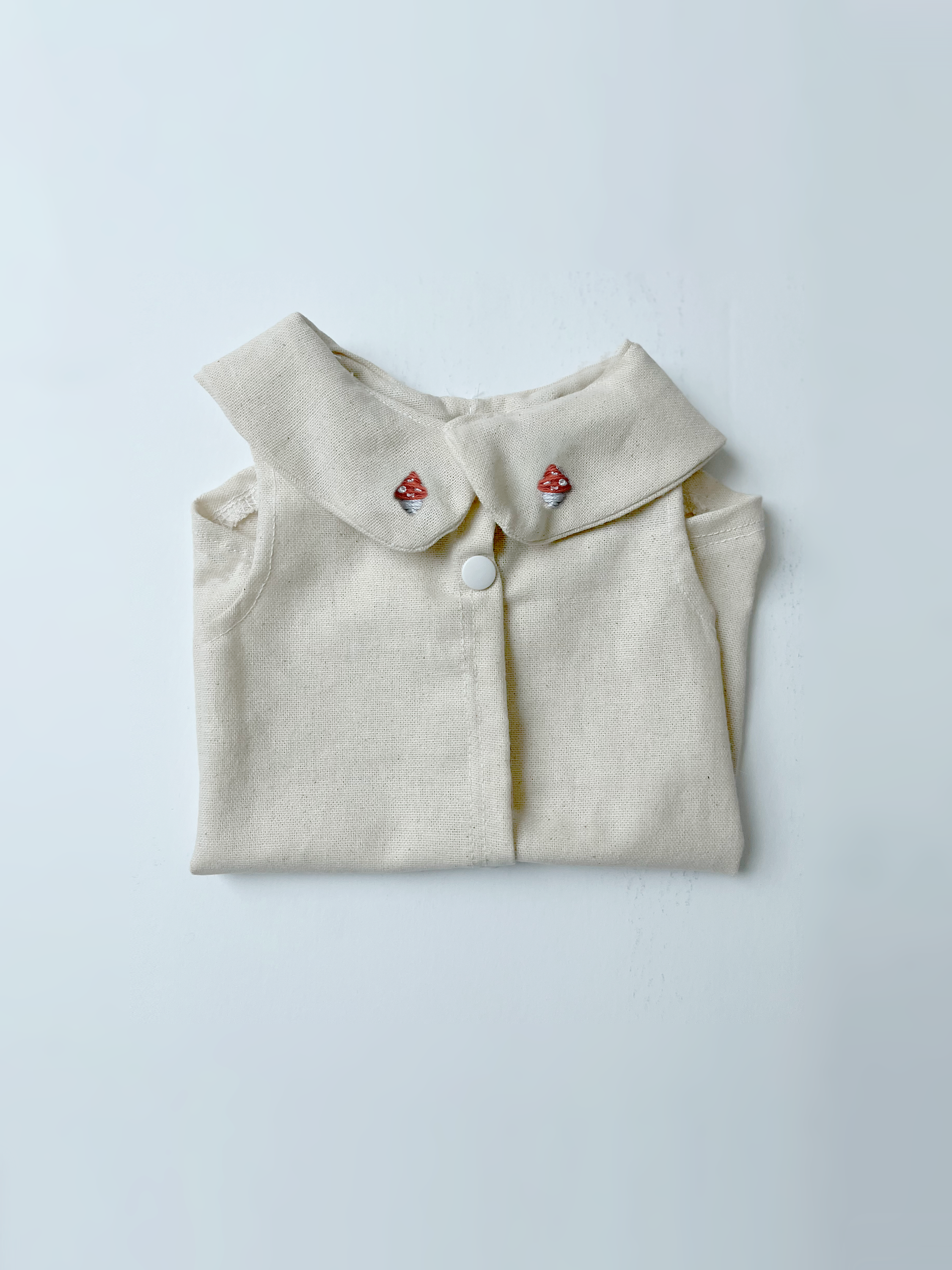 Embroidered Mushroom Collar Top