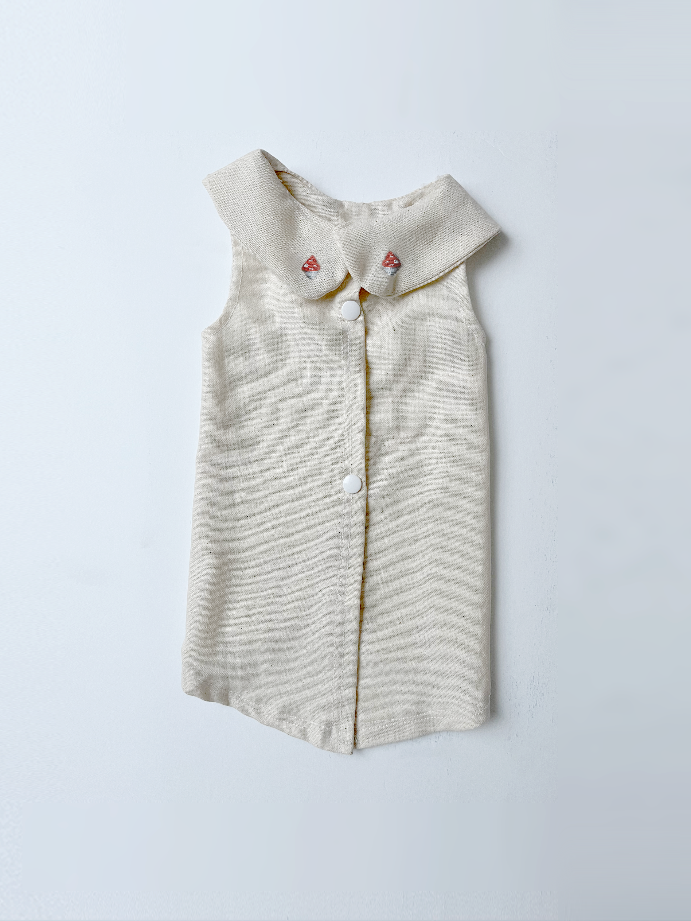 Embroidered Mushroom Collar Top