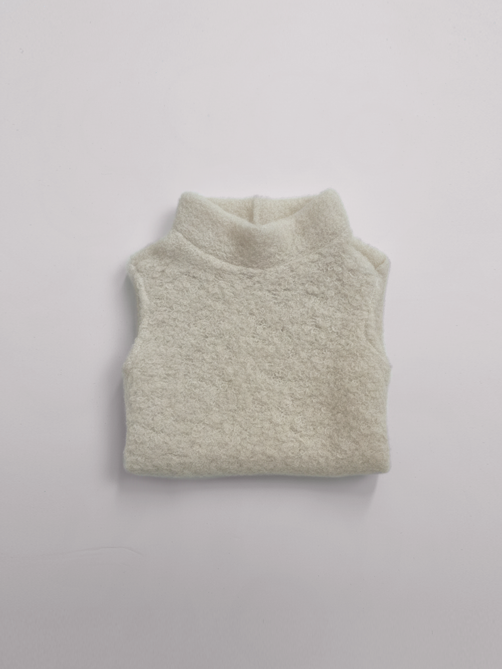 Ivory Bouclé Sphynx Cat Turtleneck