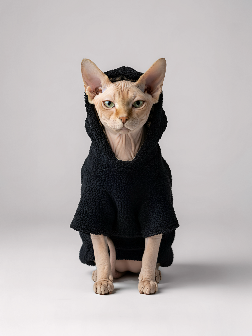 Plush Sherpa Sphynx Cat Hoodie